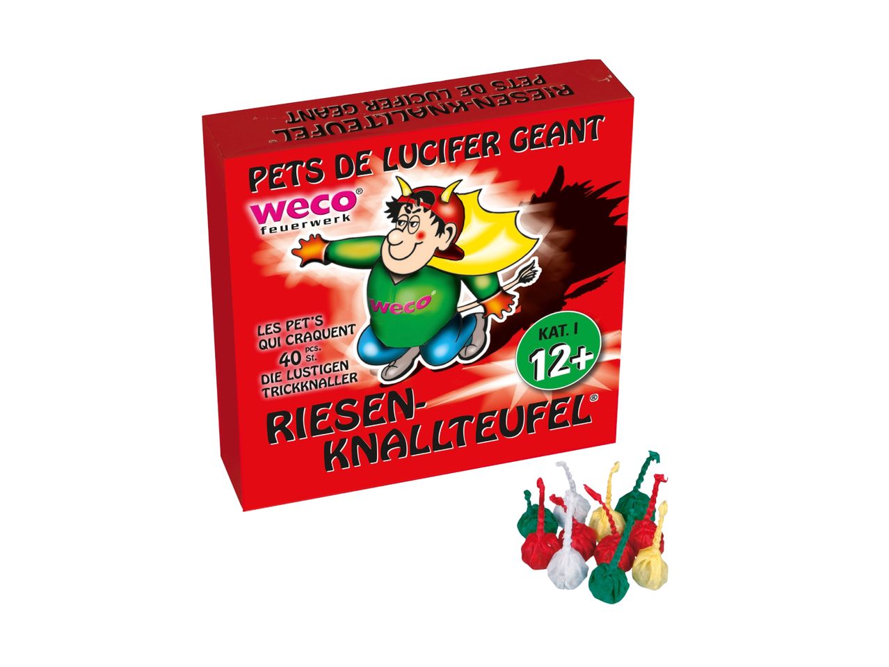 Feuerwerkskörper 'Whirly Gig' im Karton.