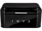 SILVERCREST® black bread bin with '1973' embossed on the front