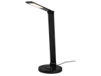 Черна LED настолна лампа с безжично зареждане.