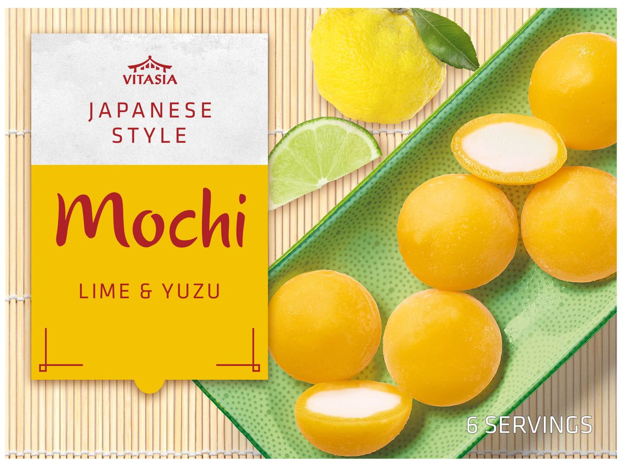 Mochi japonais Lime & Fuji : douceurs jaunes et crémeuses.