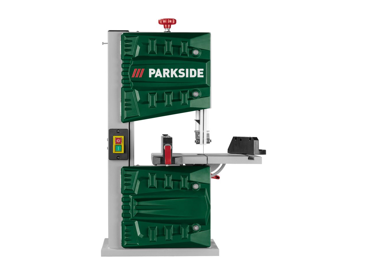 A Parkside brand vertical band saw for woodworking.