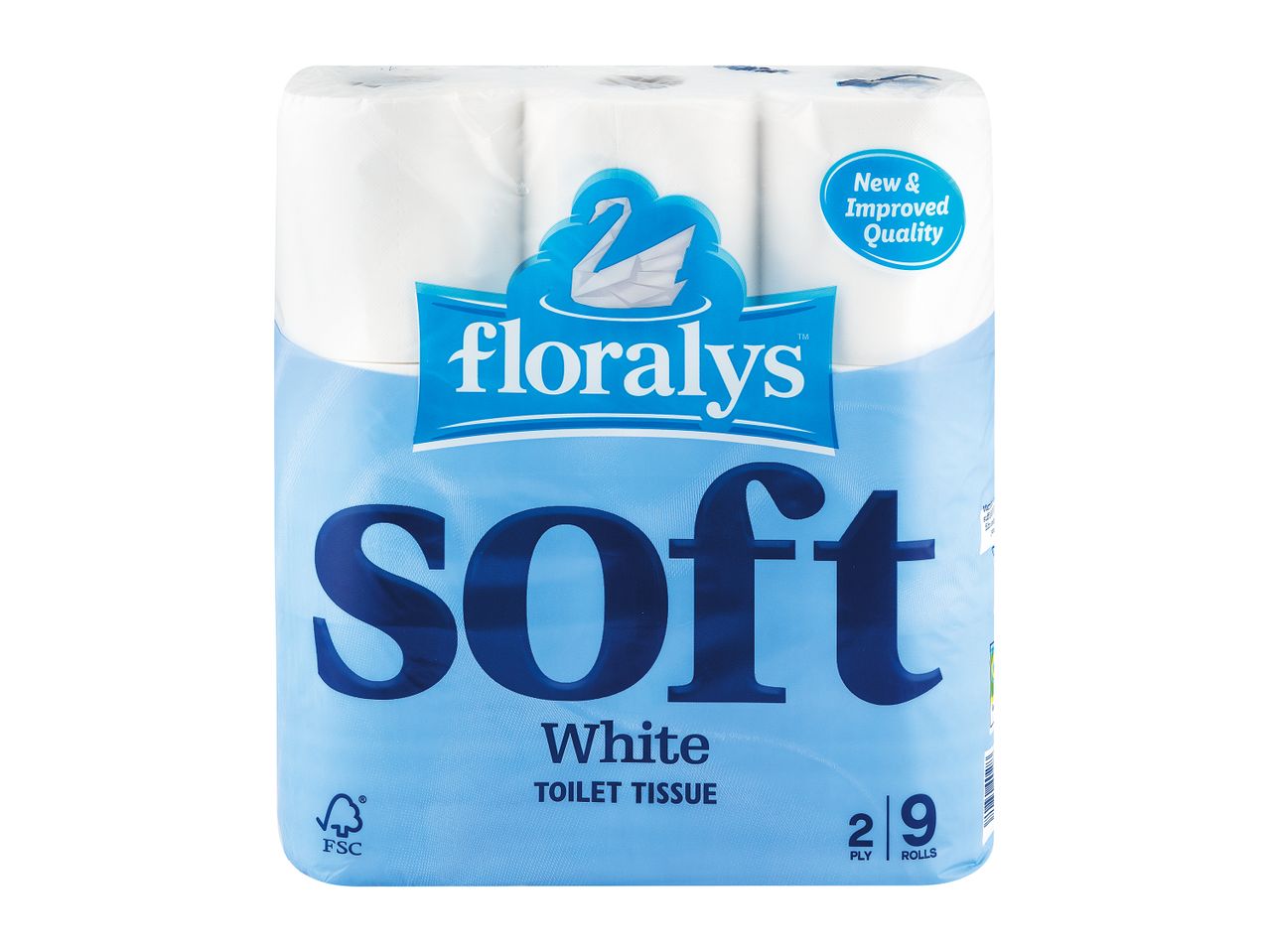Go to full screen view: Floralys Standard White Toilet Tissue - Image 1