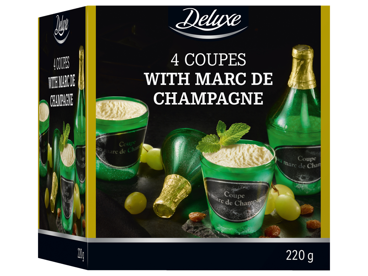 Deluxe 4 Coupe'i Marc de Champagne'iga, 220g