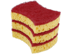 Σφουγγάρια κουζίνας JES COLLECTION, κίτρινα με κόκκινη λειαντική στρώση, στοιβαγμένα.