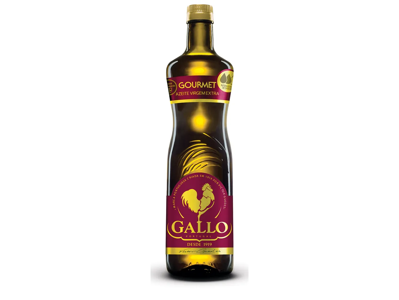 Garrafa de azeite virgem extra Gallo Gourmet.