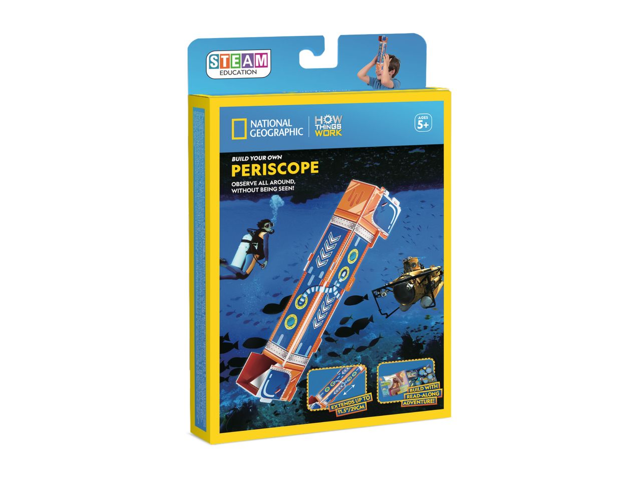 STEAM Education Build Your Own Periscope kit for ages 5+, extends up to 11.5'/29cm.