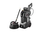 High-pressure cleaner with a surface cleaner attachment, featuring a water-cooled motor.