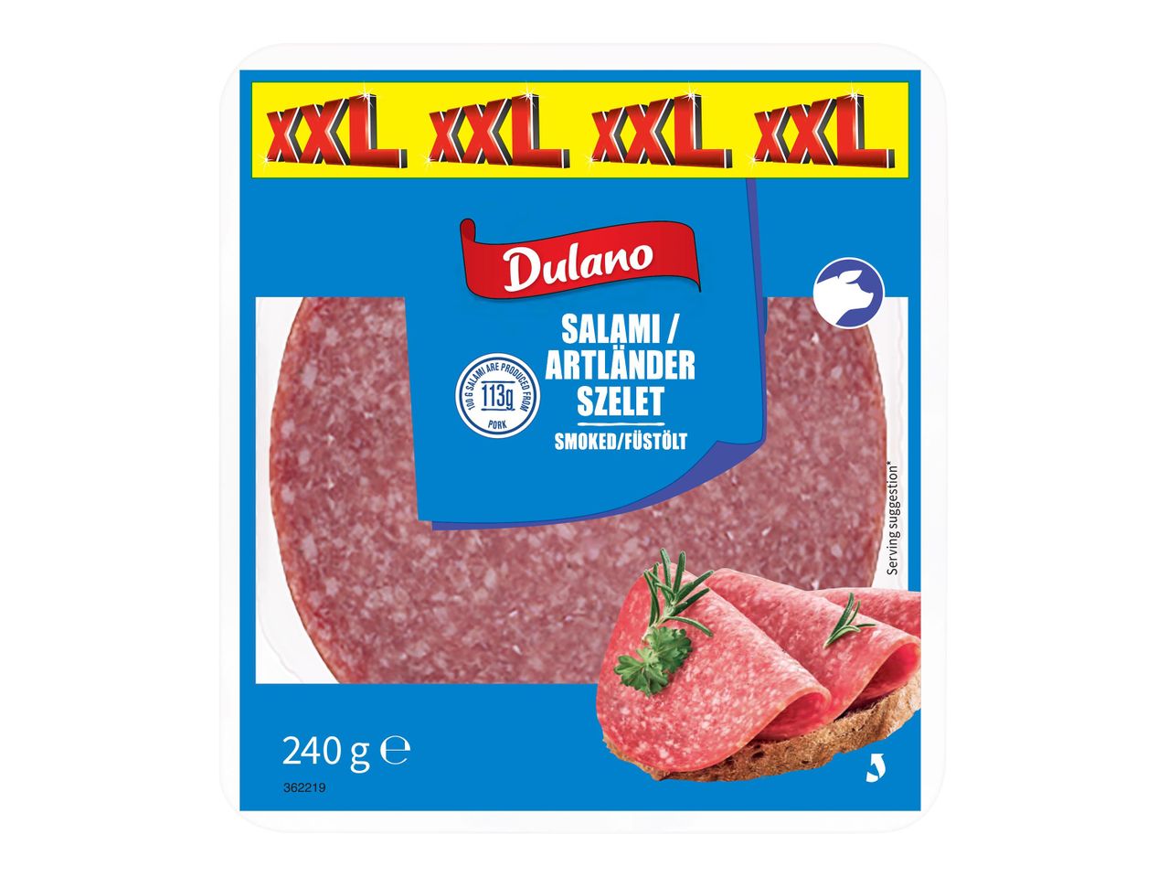 Dulano XXL füstölt szalámi szelet (240g)