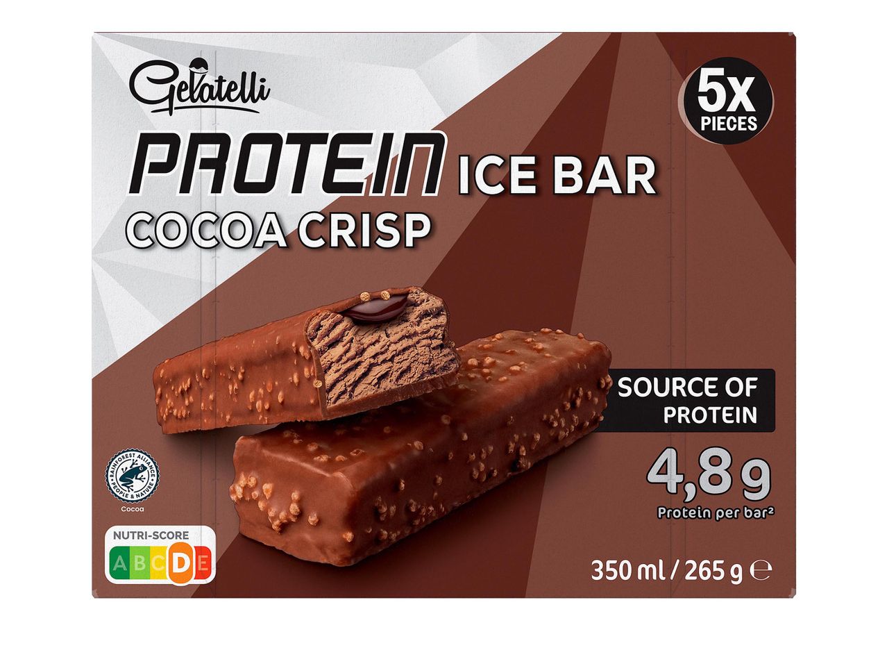 Gino Protein Ice Bar, kakaós roppanós ízű fehérjepótló jégkrém.