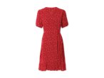 Ein rotes, kurzärmeliges Kleid.
