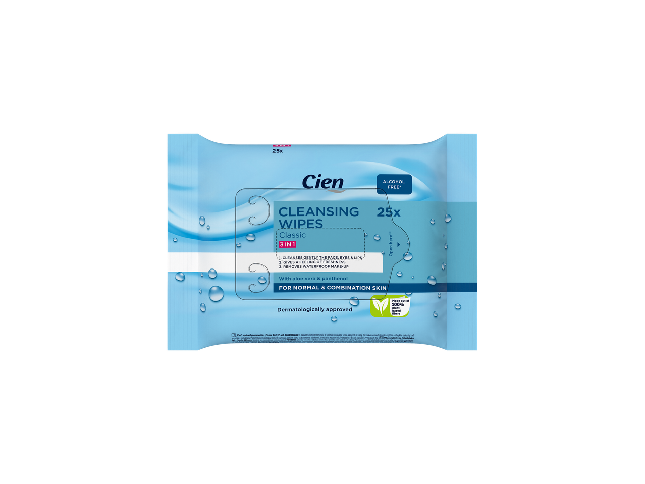 Șervețele de curățare Cien Classic pentru ten normal și mixt.