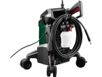 Pressure washer with hose and detergent tank.