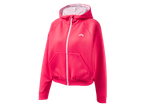 CRIVIT Ladies' Zip-Up Jacket in bright pink with white zipper and mesh-lined hood.