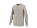 Esmara heren Henley shirt met lange mouwen in beige met knopen.