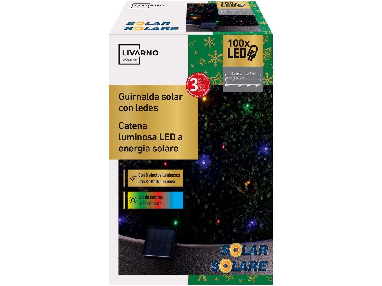 Catena luci decorative LED a energia solare