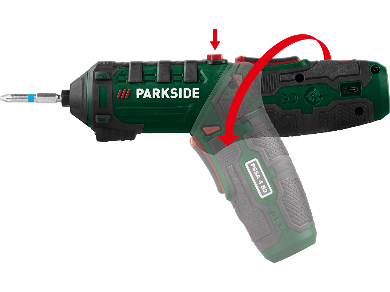 Șurubelniță cu acumulator PARKSIDE, cu mâner pliabil