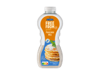 Glutenvrije pannenkoekenmix in een fles met een afbeelding van pannenkoeken.