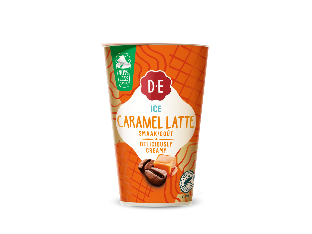 DOUWE EGBERTS IJskoffie Caramel Latte, 40% minder plastic, heerlijk romig.