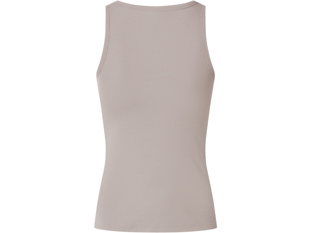 Top canelado feminino ESMARA com sutiã integrado, cor bege