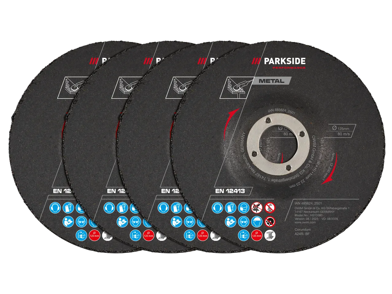 Parkside Performance® metalli lõikekettad, 125 mm, 4-pakk