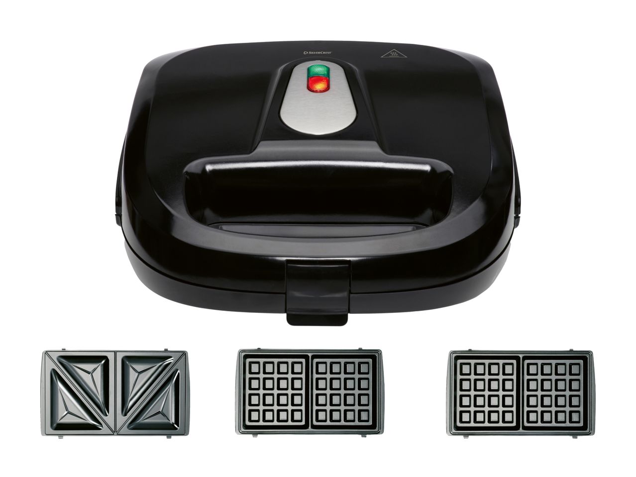 3-in-1 Sandwichmaker: Toaster, Waffeleisen und Panini-Presse.