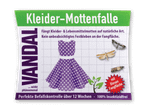 Kleidermottenfalle mit lila Kleid und Motten, fängt Motten auf natürliche Art.