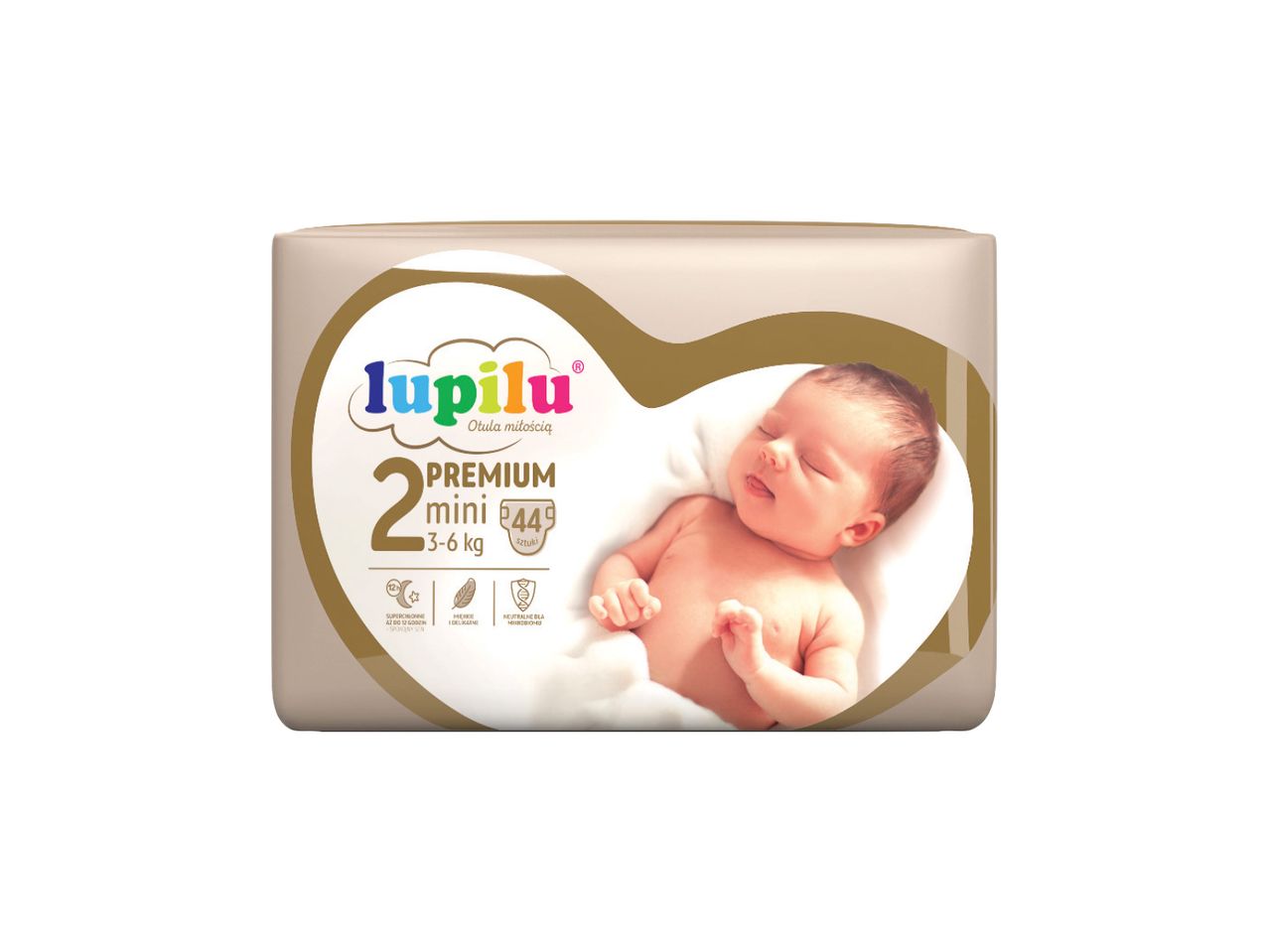 Lupilu Premium sauskelnės mini, 44 vnt., 3-6 kg.
