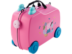 Pink Peppa Pig children's rolling suitcase.