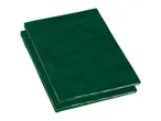 Two folded green tarpaulins stacked on top of each other.