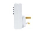 Tronic® plug adapter, side view, white with brass pins