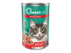 Mâncare pentru pisici Sweetcat cu vită pentru pisici adulte.