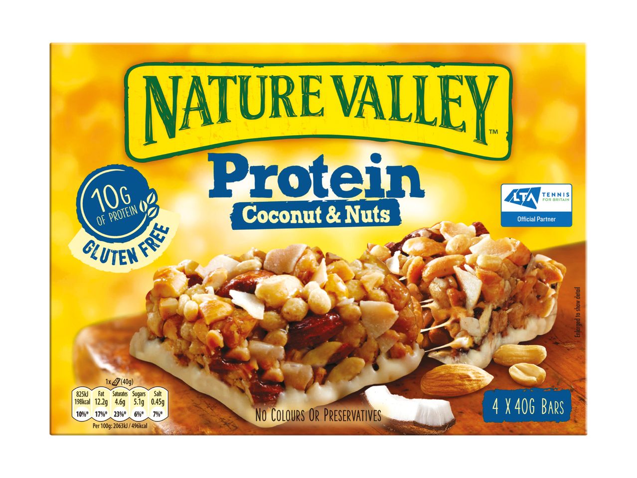 Nature Valley Protein Coconut & Nuts Gluten Free bars, 4 x 40g