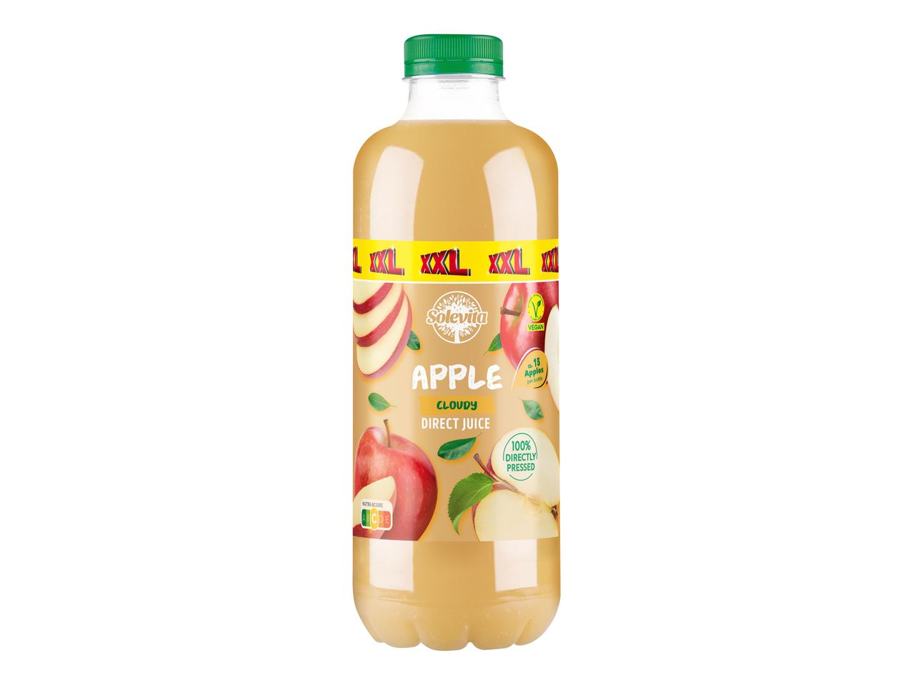 Solevita XXL alma lé, felhős, közvetlenül préselt, 100%-os gyümölcslé.