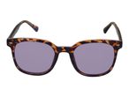 Tortoiseshell sunglasses with purple lenses
