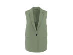 Blazer sem mangas Esmara em verde sálvia com fecho de botão único e dois bolsos frontais.