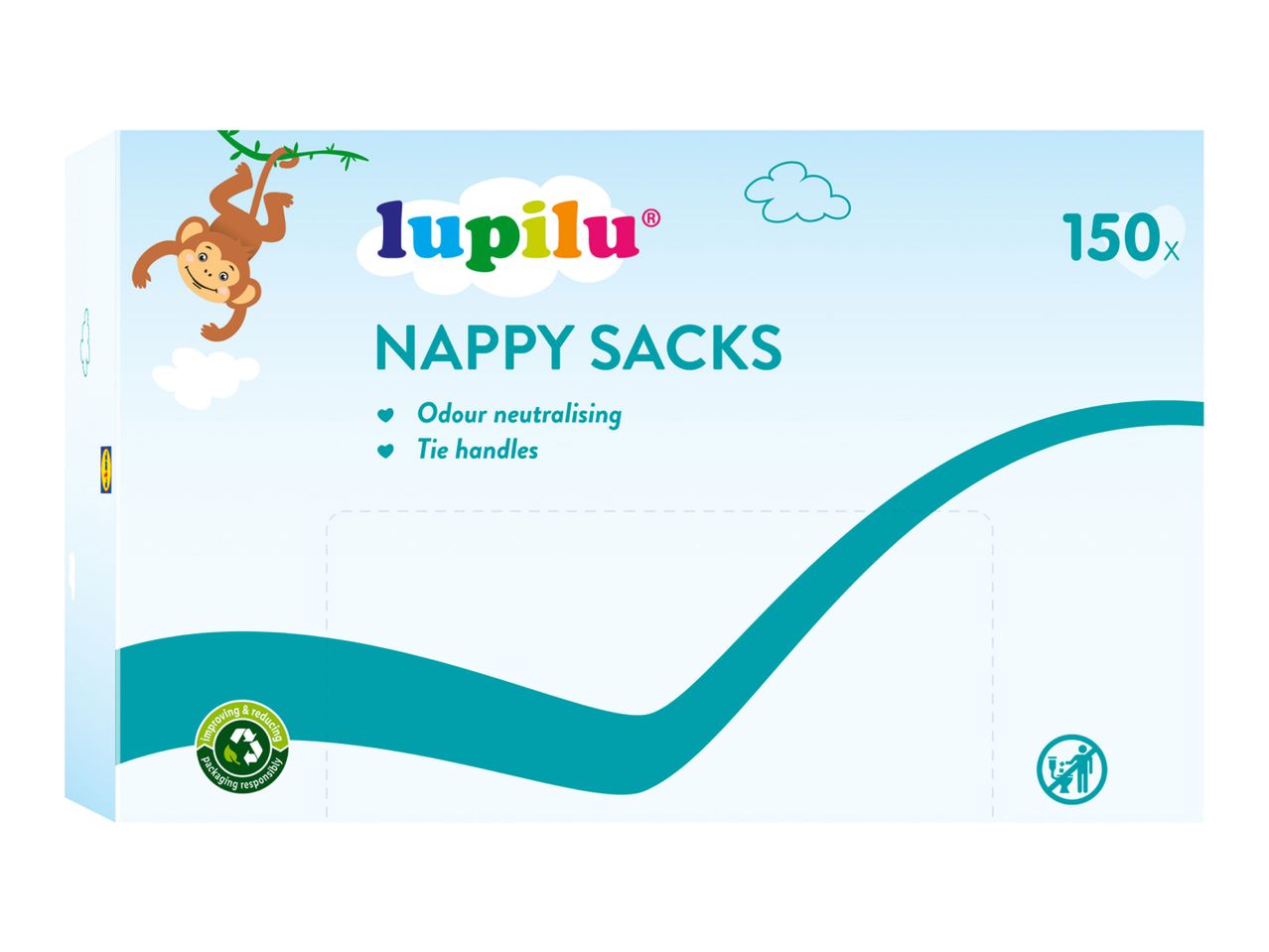 Lupilu Nappy Sacks (150 count), for easy and hygienic disposal.
