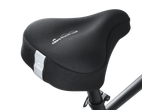 CRIVIT Memory Foam Saddle Cover, black, with reflective stripe and logo