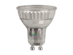 GU10 LED-Lampe mit klarem Glas und zwei Stiften