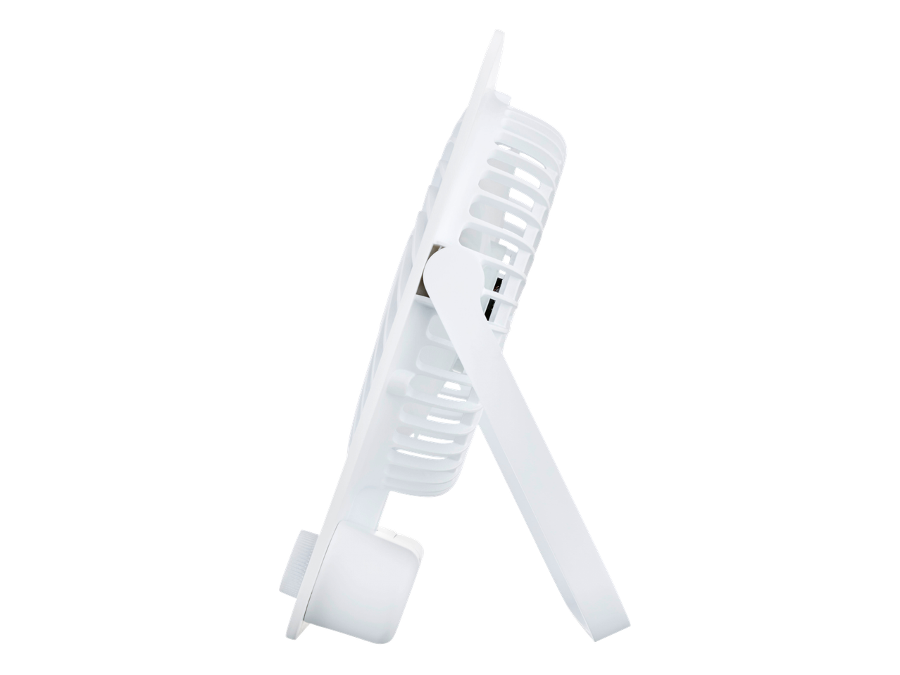 TRONIC miniventilaator valge, jalaga, külgvaade