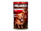 Orlando: Geblikte hondenvoer, rundvlees in saus.