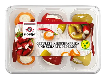 Nostja Gefüllte Kirschpaprika und scharfe Peperoni