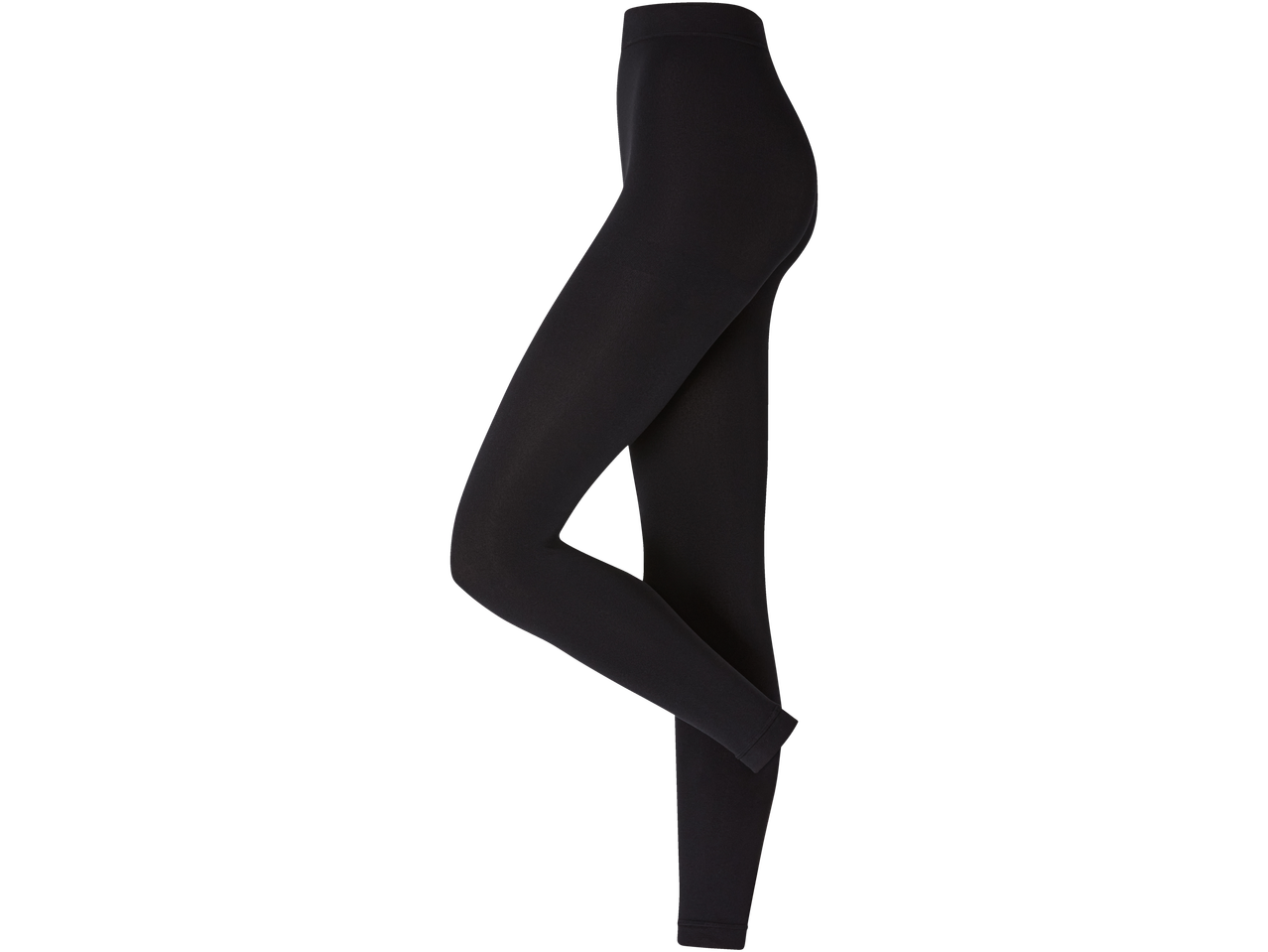 Black women's thermal leggings, side view