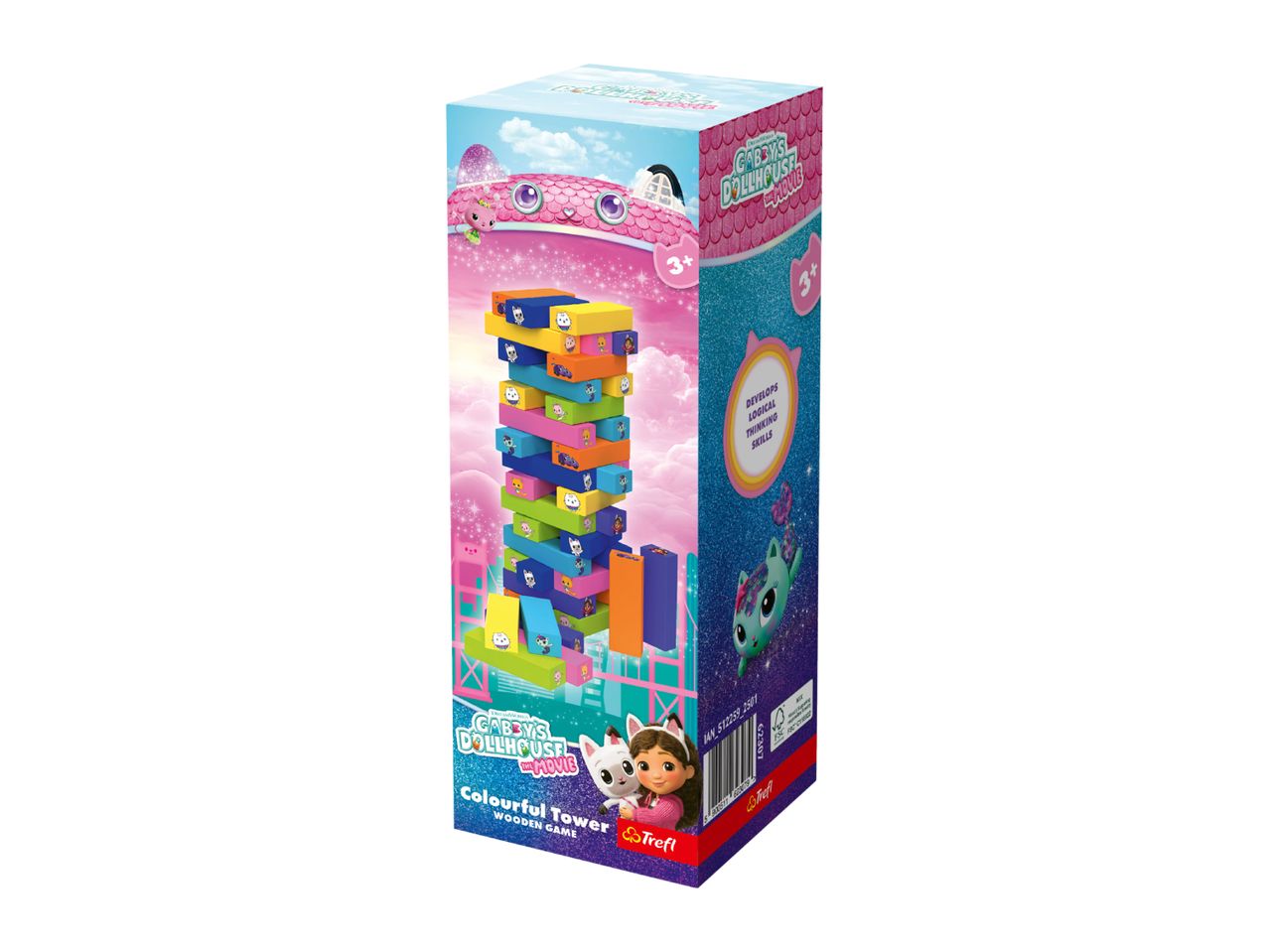 Gabby's Dollhouse Colourful Tower wooden game box