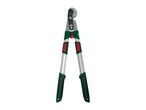 Green and red bypass loppers with silver handles
