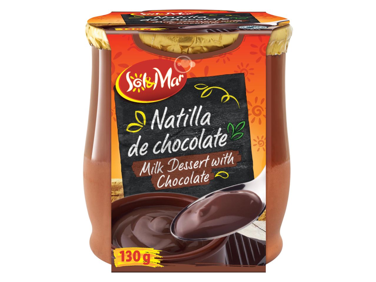 Sol & Mar csokoládés tejdesszert, 130g-os üvegben.