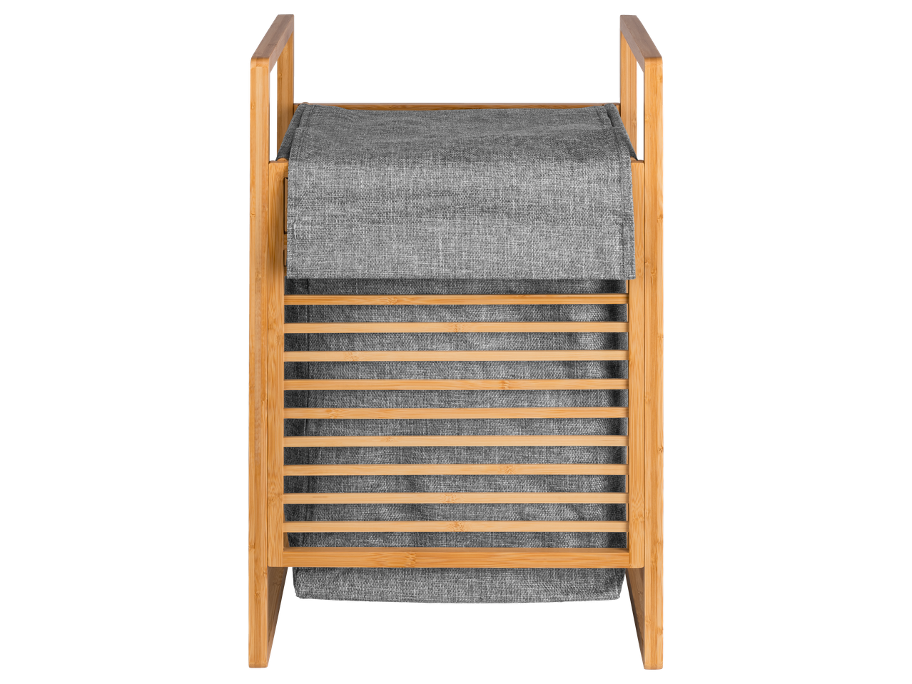 LIVARNO bambusova košara za rublje sa sivom platnenom podstavom