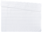 White quilted comforter: soft and lightweight.