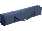 Dark blue carrying bag with zipper.