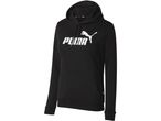 Felpa con cappuccio nera da donna Puma con logo bianco