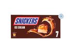 A box of seven Snickers ice cream bars.